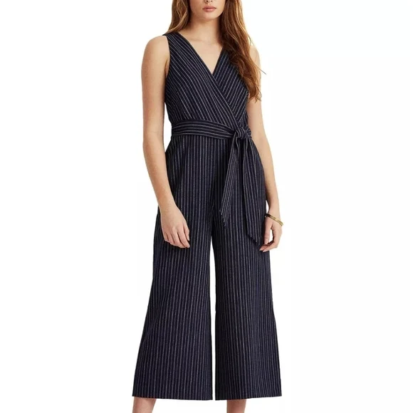 NWT | Lauren Ralph Lauren Pinstripe Jumpsuit | size 14 - Picture 1 of 7